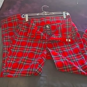 Red plaid pants